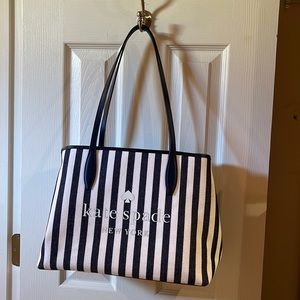 Used once Kate Spade blue and white striped purse